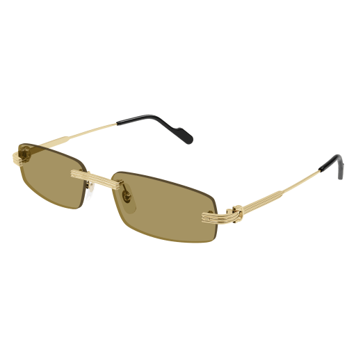 Première de Cartier Rectangular Metal Sunglasses