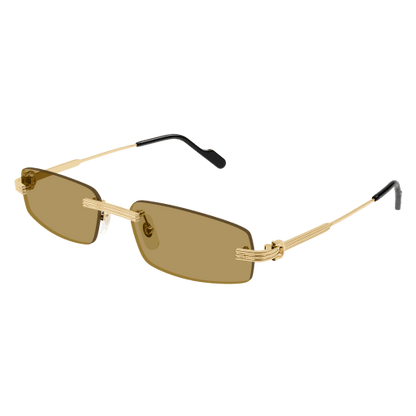 Première de Cartier Rectangular Metal Sunglasses