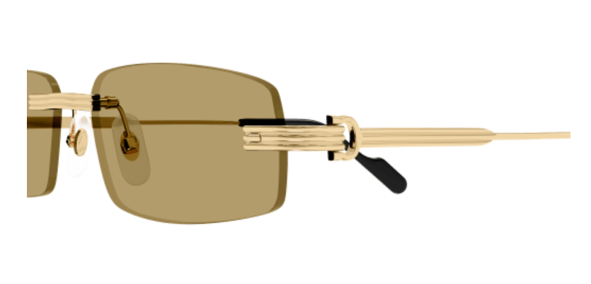 Première de Cartier Rectangular Metal Sunglasses