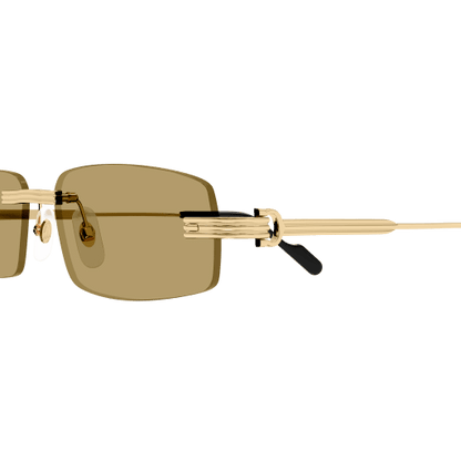 Première de Cartier Rectangular Metal Sunglasses