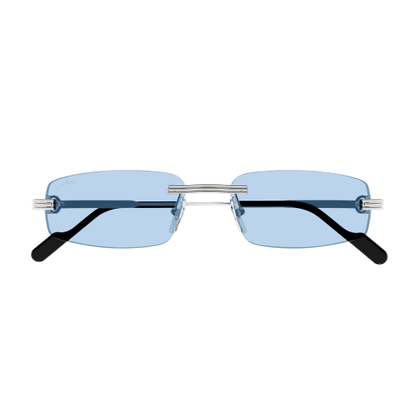 Première de Cartier Rectangular Metal Sunglasses