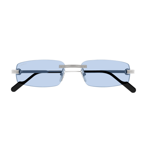 Première de Cartier Rectangular Metal Sunglasses