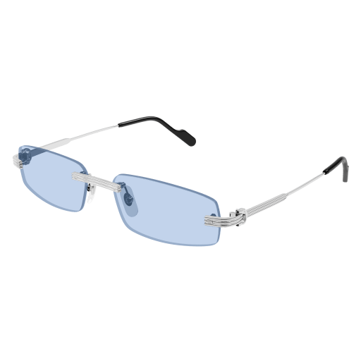 Première de Cartier Rectangular Metal Sunglasses