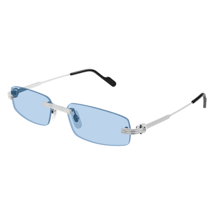 Première de Cartier Rectangular Metal Sunglasses