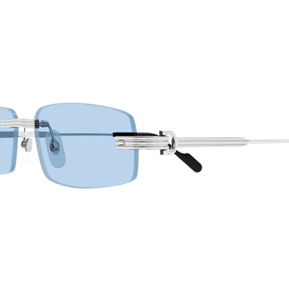 Première de Cartier Rectangular Metal Sunglasses