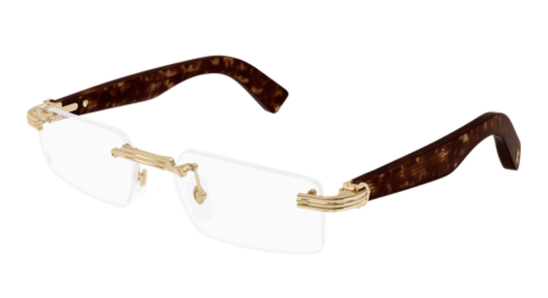 Première de Cartier Rectangular Rimless Eyeglasses