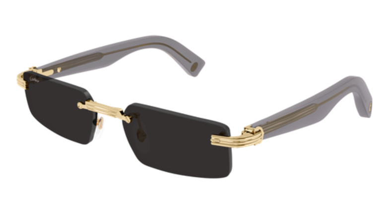 Première de Cartier Rectangular Rimless Sunglasses