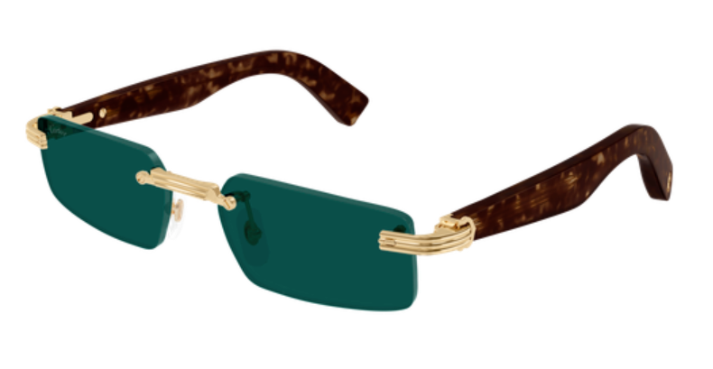 Première de Cartier Rectangular Rimless Sunglasses