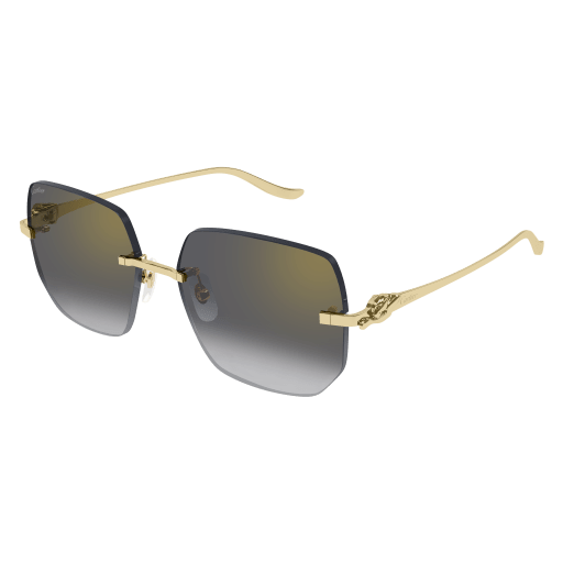 Panthère de Cartier Rimless Metal Sunglasses