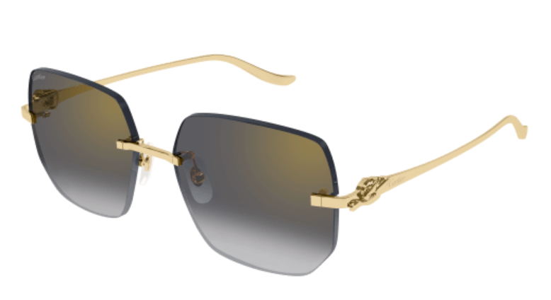 Panthère de Cartier Rimless Metal Sunglasses