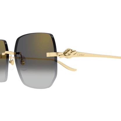 Panthère de Cartier Rimless Metal Sunglasses