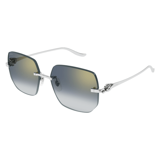 Panthère de Cartier Rimless Metal Sunglasses