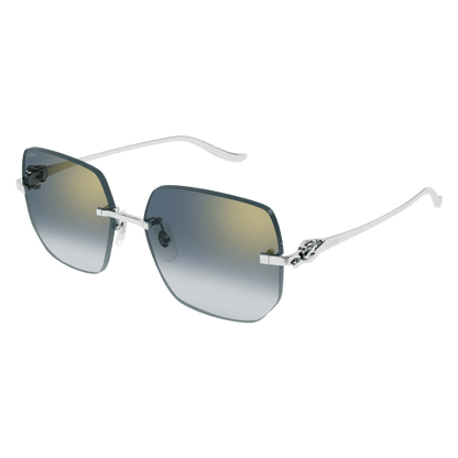 Panthère de Cartier Rimless Metal Sunglasses