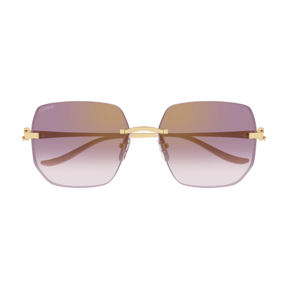 Panthère de Cartier Rimless Metal Sunglasses