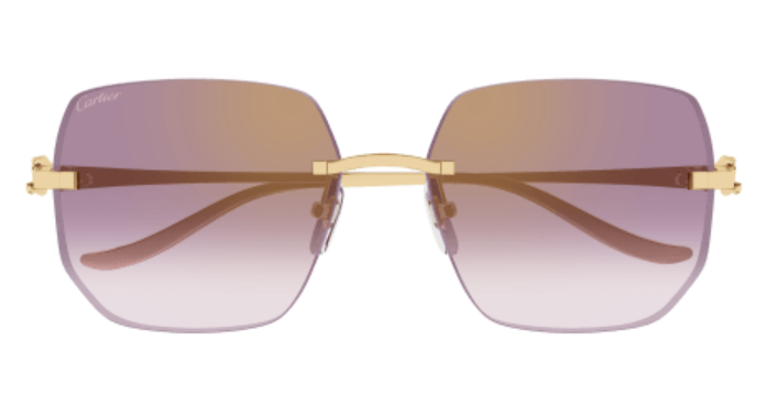 Panthère de Cartier Rimless Metal Sunglasses