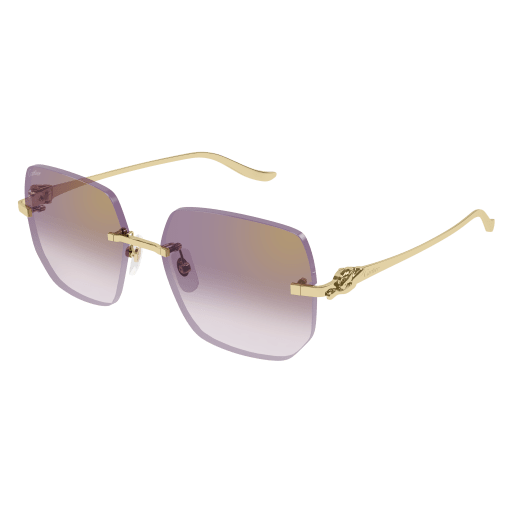 Panthère de Cartier Rimless Metal Sunglasses