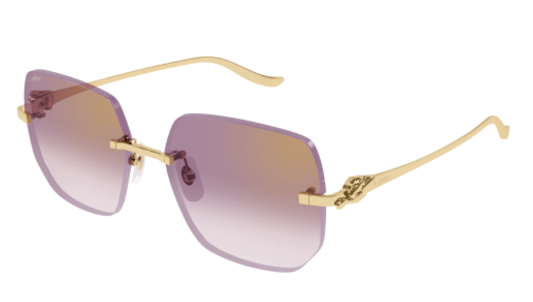 Panthère de Cartier Rimless Metal Sunglasses