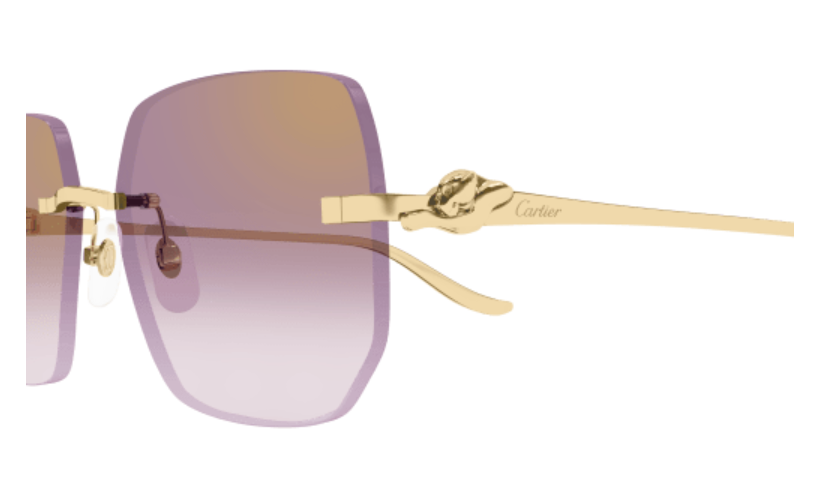 Panthère de Cartier Rimless Metal Sunglasses