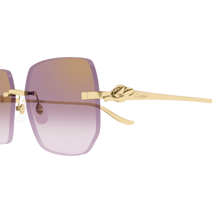 Panthère de Cartier Rimless Metal Sunglasses