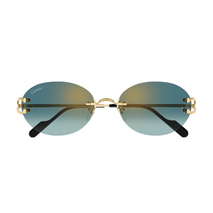 Classic C Motif Oval Rimless Metal Sunglasses
