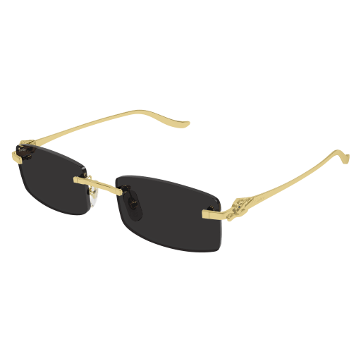 Precious de Cartier Panthere Rimless Solid Gold Sunglasses