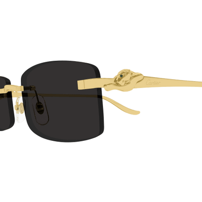 Precious de Cartier Panthere Rimless Solid Gold Sunglasses