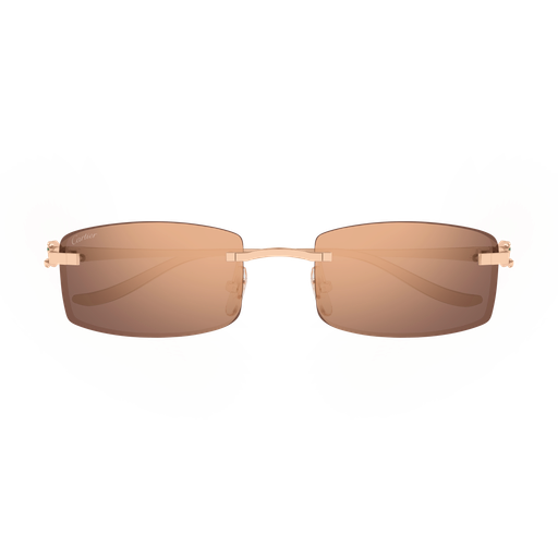Precious de Cartier Panthere Rimless Solid Gold Sunglasses