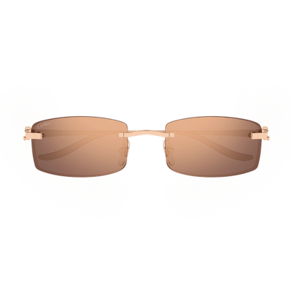 Precious de Cartier Panthere Rimless Solid Gold Sunglasses