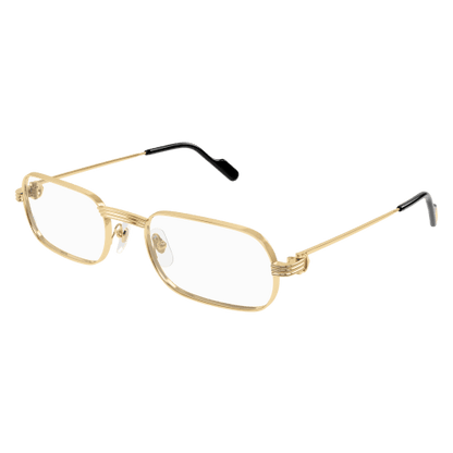 Première de Cartier Rectangular Metal Eyeglasses