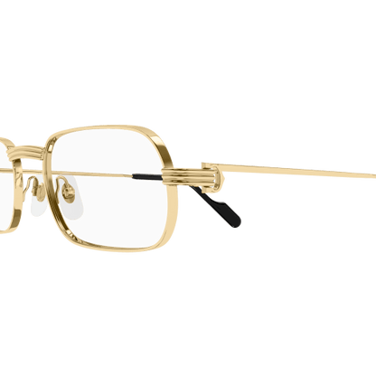 Première de Cartier Rectangular Metal Eyeglasses