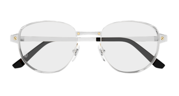 Santos de Cartier Round Metal Eyeglasses