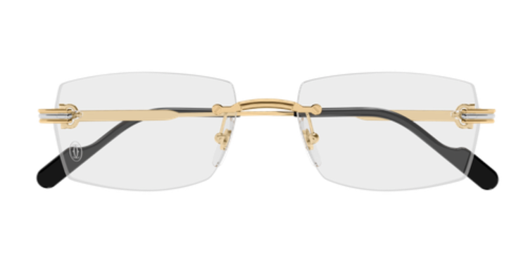 Première de Cartier Rectangular Rimless Eyeglasses