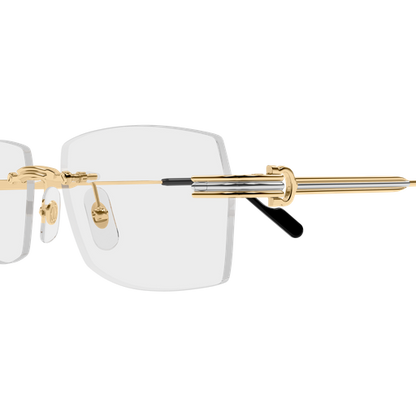Première de Cartier Rectangular Rimless Eyeglasses