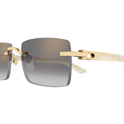 C Allongé de Cartier Motif Rimless Acetate Sunglasses