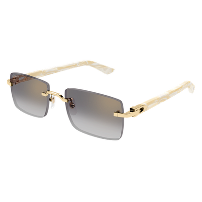 C Allongé de Cartier Motif Rimless Acetate Sunglasses