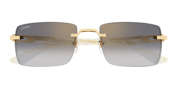 C Allongé de Cartier Motif Rimless Acetate Sunglasses