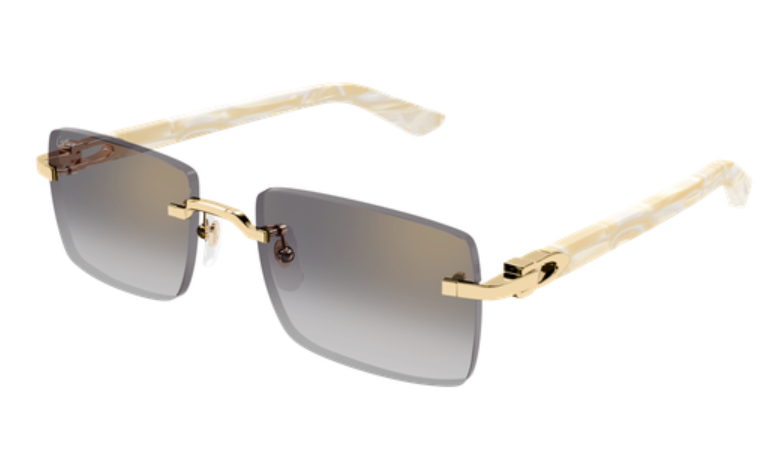 C Allongé de Cartier Motif Rimless Acetate Sunglasses