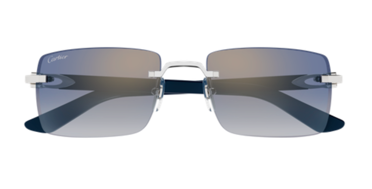 C Allongé de Cartier Motif Rimless Acetate Sunglasses