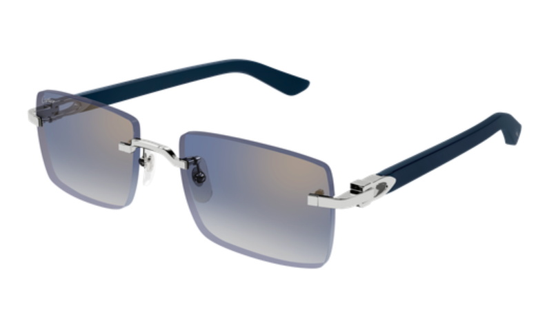 C Allongé de Cartier Motif Rimless Acetate Sunglasses