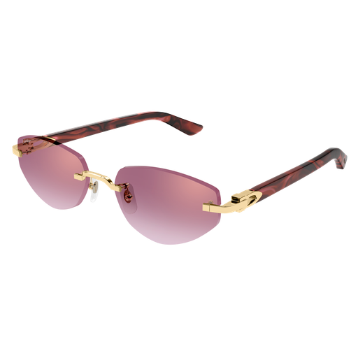 C Allongé de Cartier Motif Rimless Acetate Sunglasses