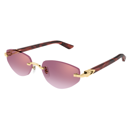 C Allongé de Cartier Motif Rimless Acetate Sunglasses