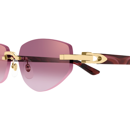 C Allongé de Cartier Motif Rimless Acetate Sunglasses