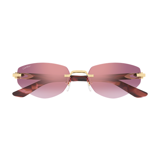 C Allongé de Cartier Motif Rimless Acetate Sunglasses