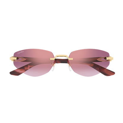 C Allongé de Cartier Motif Rimless Acetate Sunglasses