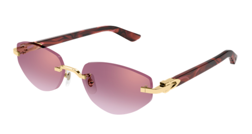 C Allongé de Cartier Motif Rimless Acetate Sunglasses
