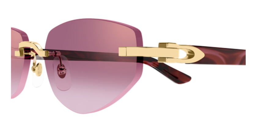 C Allongé de Cartier Motif Rimless Acetate Sunglasses