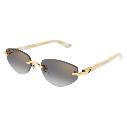 C Allongé de Cartier Motif Rimless Acetate Sunglasses