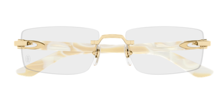 C Allongé de Cartier Motif Rimless Acetate Eyeglasses