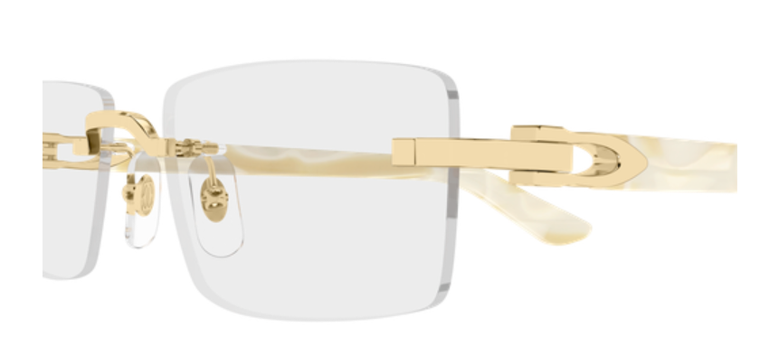 C Allongé de Cartier Motif Rimless Acetate Eyeglasses
