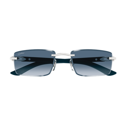 C Allongé de Cartier Motif Rimless Wooden Sunglasses